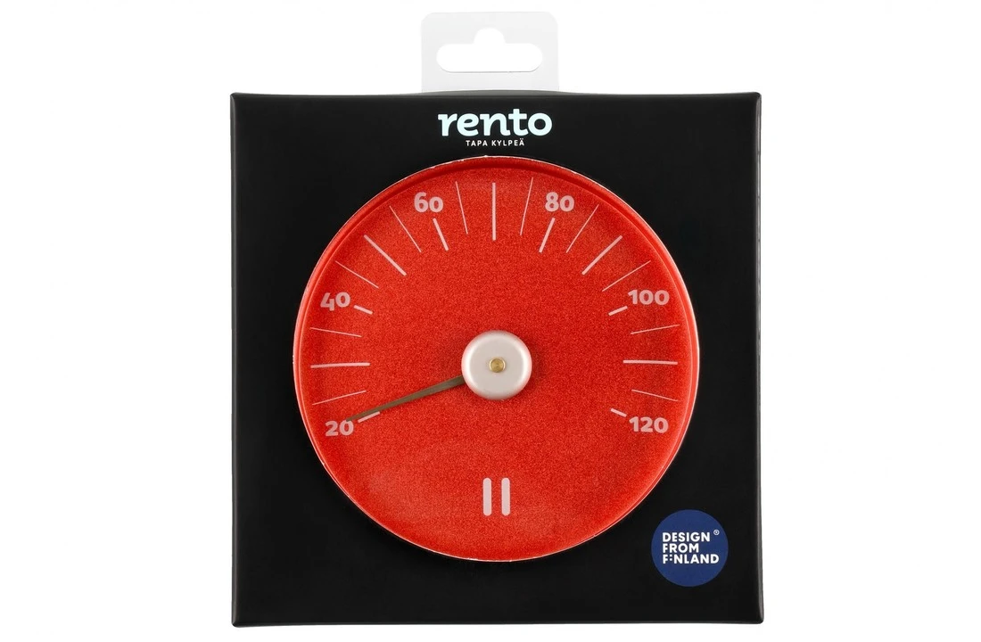Rento Rento Sauna Thermometer Aluminium Rond Rood 4 Rento Rento Sauna Thermometer Aluminium Rond Rood - Afbeelding 2